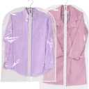 YHNNH Clear Garment Bags for Hanging Clothes, 3 Packs Suit Bags for Closet Storage, Plastic Waterproof Suit Cover Bags with Zipper for Coats, Jackets, Shirts (31 * 24inchs)
