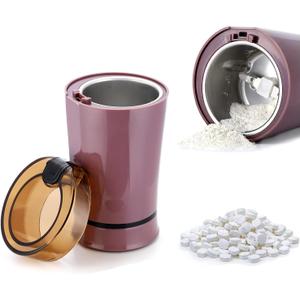 Multifunctional Electric Pill Crusher Grinder- Grind The Medicine and Vitamin or Coffee Beans Tablets of Different Sizes into Fine Powder-Grinder for Feeding Tubes, Children or Pets (Purple2)