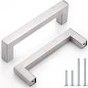 Probrico (10 Pack) 4 Inch Modern Square Cabinet Handles Pulls Stainless Steel, T Bar Satin Nickel Handle Pull for Drawer Dresser Cupboard Wardrobe Bathroom Vanity, Kitchen Furniture Hardware