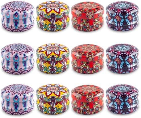 24pcs  10Gram Lip Balm Containers, Round Metal Salve Tins with Lids, Mini Candle Jars, Small Sample Containers for Balms, Salves, Cosmetic, Nail Polish, DIY Items