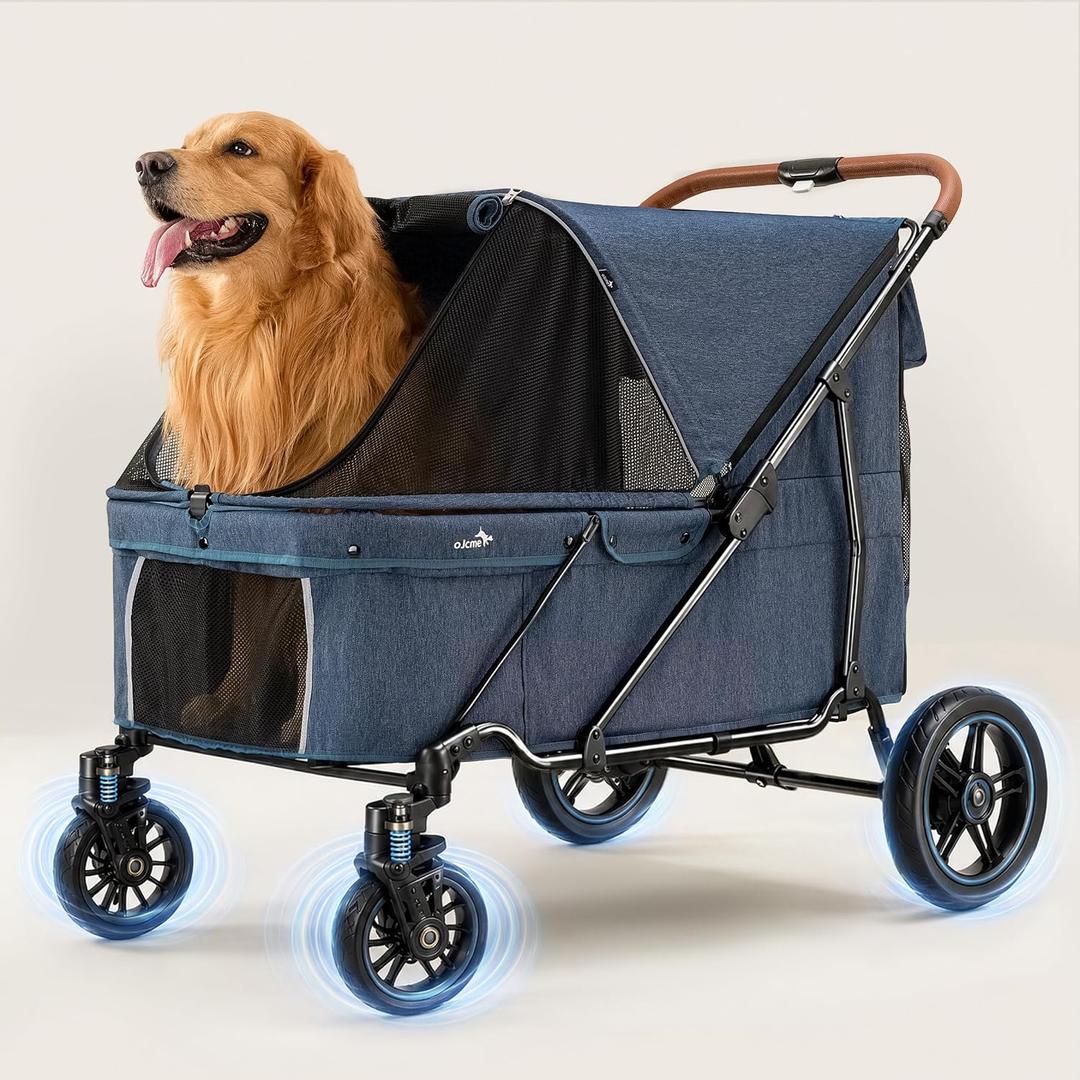 Large Dog Stroller for Large Dogs Up to 170 lbs, for Multiple Pets | 37"x23.6" Extra Large Pet Stroller, All Terrain Dog Wagon Stroller with Shock Absorbing Wheels, Low Entry, One-Click Fold