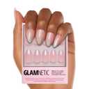 Glamnetic Press On Nails - Winter Storm | Semi-Transparent Short Almond Nails, Reusable | 15 Sizes - 30 Nail Kit