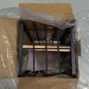 Small Grocery Bag Holder, Trash bag holder with Removable Bamboo Top, Wall Mount, No Drill, Stainless Steel, Black