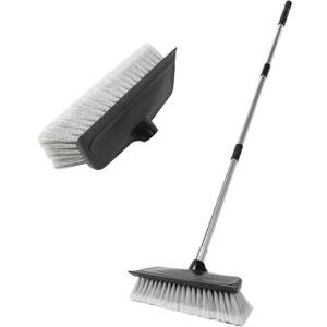 52" Dip Car Wash Brush with Long Handle for Washing Cleaning House Siding, Solar Panel, Auto Cars, SUV, Trucks, RV, Floors and More (Gray)