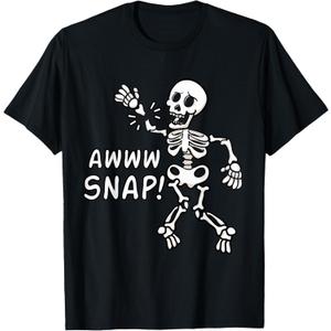 Aw Snap Broken Arm Skeleton Injury Wrist Surgery Recovery T-Shirt, Size S