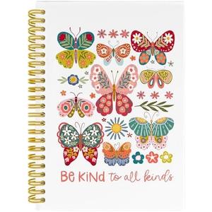 Nipil Boho Butterfly Motivational Notebook Journal, Be Kind to All Kinds Inspirational Notebooks for Note Taking, Butterfly Journals for Writing, Boho Hardcover Spiral Notebook Journal, 5.5x8.3 Inch