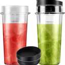 2-Pack 16oz Ninja Blender Replacement Cups with Sip Lids, Blender Replacement Parts Compatible with Nutri Ninja Blender BL770 BL780 BL660