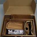 TESLYAR Wood Phone Docking Station with Drawer - Nightstand Organizer - Desk Organizer for Husband - Birthday Gifts for Men, Dad, Anniversary Idea, Key Holder Stand Watch & Accessories (Earth Beige)