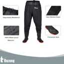 Waterproof Fishing Waist Waders Pants with Boots for Men and Women for Fishing Hunting outdoors (Black), M12