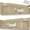 Nakuuly Left Driver and Right Passenger Side Sun Visor Beige Compatible with Honda Civic 2006 2007 2008 2009 2010 2011 Replaces # 83280-SNA-A01ZB 83230-SNA-A01ZB