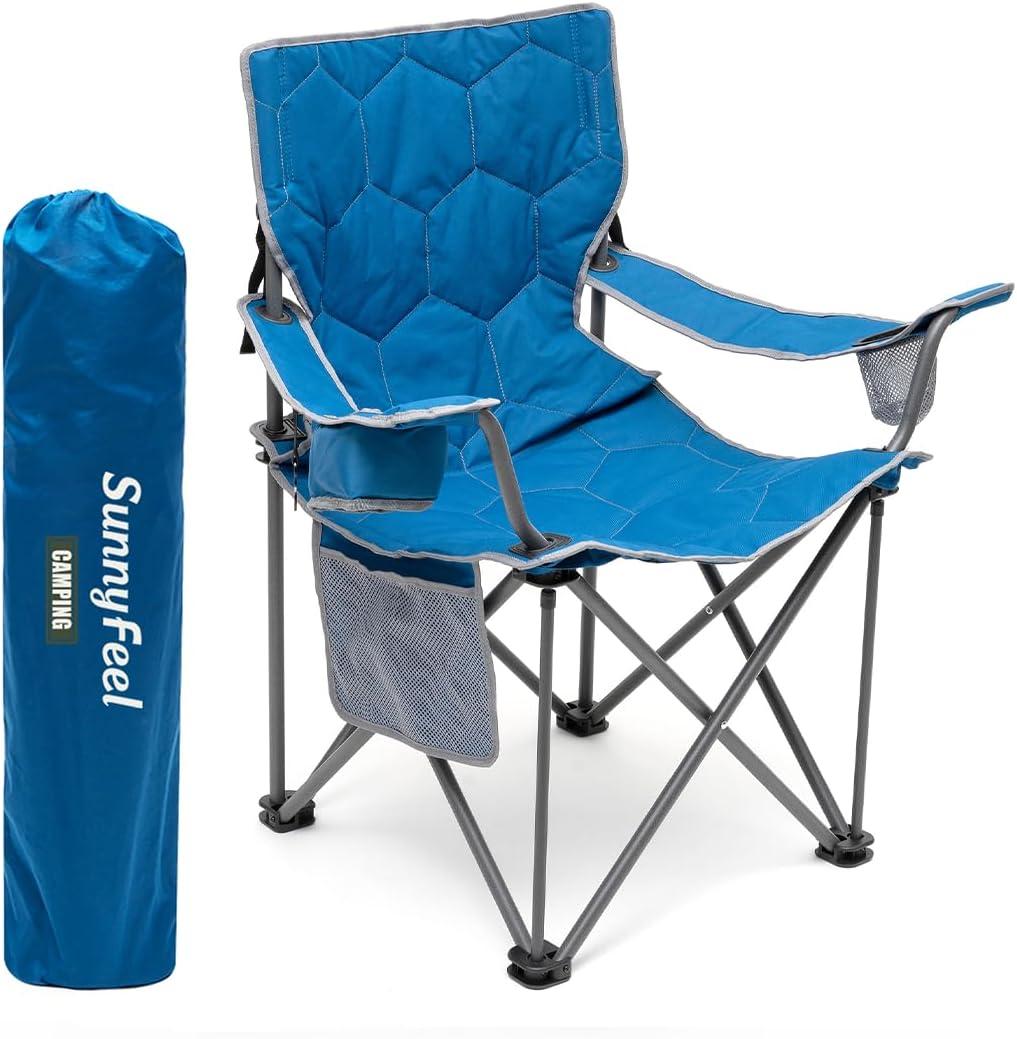 SUNNYFEEL Oversized Camping Chair for Adults, Heavy Duty 500LBS Blue
