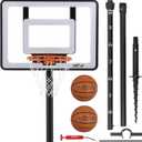GoSports Post Up Portable Beach Basketball Hoop for Kids and Adults - Play on Grass or Sand - Includes 2 Basketballs, Pump and Accessories Tote