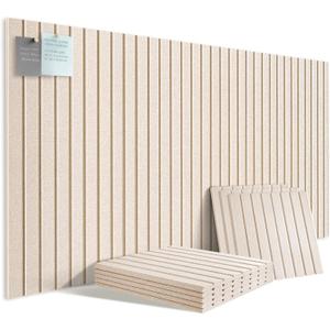 Large Felt Bulletin Board for Wall, 8 Pack Felt Board Tiles, 48'' x 24'' Modular Pin Board with Adhesive Tabs, High-Density Sound-Absorbing Felt Wall Organizer for Home Office, Light Tan (Light Tan)