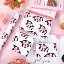 JarThenaAMCS Graduation Wrapping Paper -Mini Roll- 17In x 32.8Ft Pink Bow Black Graduation Cap Gift Wrap Craft Paper for Girl Birthday Congrats Grad Party Packing Supplies