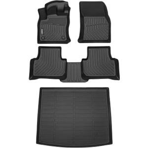 GINOWY-Floor Mats & Cargo Liner for Volkswagen VW Taos AWD 2022-2025 TPE All Weather Mats for VW Taos AWD Accessories Cargo Trunk Mat Trunk Liner