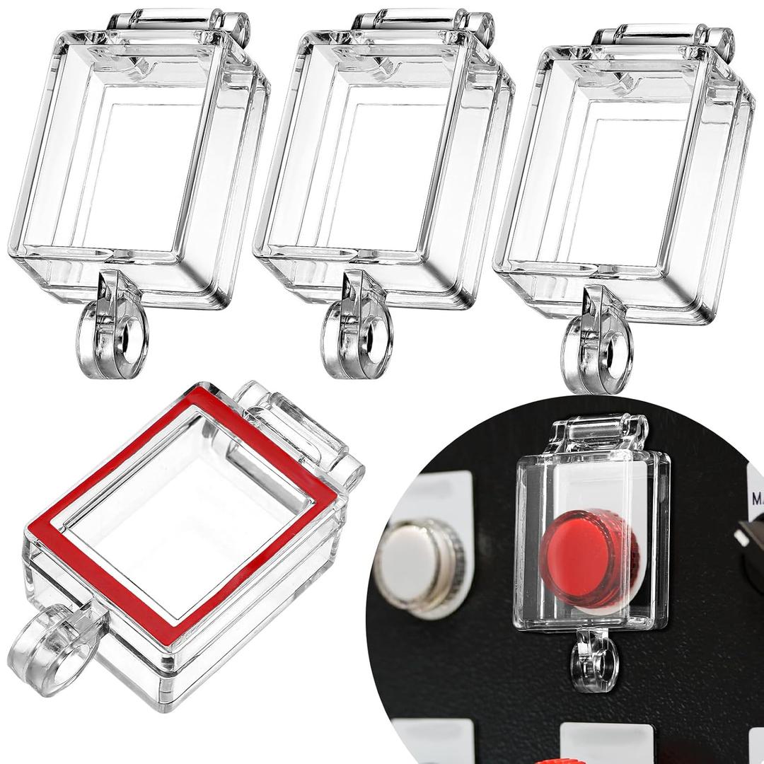 Chunful 4 Pcs Power Push Button Switch Cover Toggle Anti-misoperation Dustproof and Waterproof Protective Cover Light Switch Guard Suitable with Double-Sided Adhesive for Kcd4 Boat Toggle