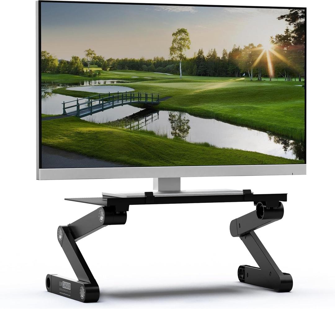 WorkEZ Monitor Stand, Single Mount Height Adjustable Monitor Riser for Desk, Ergonomic Desktop Computer Stand