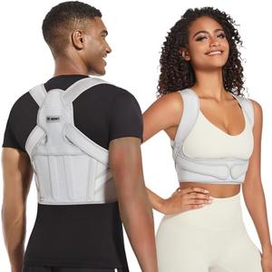 Fit Geno Posture Corrector for Women & Men: Adjustable Lightweight Upper Back Brace for Neck Shoulder & Upper Back Pain Relief - Improve Posture Correct Hunchback Slouching Invisible Under Clothes (XS/S Under Bust 30" - 43")