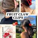 HAIMEIKANG 3 PCs Fruit Hair Claw Clips for Women - Non Slip Strong Hold Cute Non-slip Stylish Accessories for Thick Thin Hair (Strawberry Hair Clips)