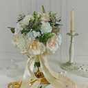 White Bridal Bouquet for Bride, 9Inch Ivory Wedding Bouquets for Bride, Artificial Roses Flowers Wedding Decoration