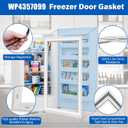 Upgraded 29.454.5 WP4357099 Freezer Door Gasket Replacement Compatible with Amana Frigidaire Whirlpool, 4357099 Refrigerator Gasket Replace 047526-01 047526-02 047526-03 Fridge Seal