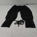 Kids Renaissance Ankle Banded Pirate Pants Medieval Viking Lace Up Tapered Trousers Halloween Costume 3-12 Years (Black)