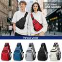 Small Crossbody Bag Casual Sling Bag for Men, Convertible Backpack, 3-in-1 Anti-Theft Shoulder Bag Trendy Daypack for Travel, Black
