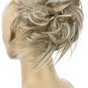 CAISHA XXL Hairpiece Scrunchie Updo Voluminous Slightly Wavy Messy Bun Dirty Blonde Mix G25F (Dirty Blonde Mix #18TH613A G25F)