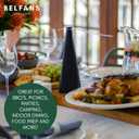 Belfans FlyRepellent Fan for Tables – Rechargable/USB Powered, Soundless Fly Swatter with Holographic Blades and Portable Fly Fan for Bees, Wasps & Outdoor Use (Silver Rechargeable)