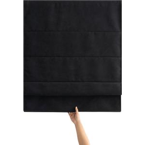 Blackout Roman Shades Cordless for Windows, Pull Down Window Shades Blinds with Heavy 430GSM Chenille & White Backing & Thermal Insulated & Hidden Cords, 21x64 Inches (Mottled Black)