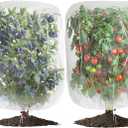 2 PCS Large Fruits Tree Netting Cover for Garden 10 x 10 ft Garden Insect Bird Barrier Plant Netting for Tomato Blueberry Bush Netting Covers Deer Cicada Netting Cover Bag with Drawstring