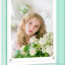 8x10 Inch Acrylic Picture Frame, Green Floating Magnetic Photo Frame for Desktop or Wall Decoration