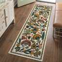 Zealude Washable Kitchen Runner Rug, Floral 2x6 Rug Runners for Hallways, Washbale Non Slip Beige Rugs, Soft Low Pile Carpet for Bedroom Entryway Laundry Room
