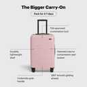 Away Bigger Carry-On Luggage, Lightweight Hardside Large Suitcase with Spinner Wheels, TSA Lock, Airline Approved, Blush Pink, The Bigger Carry-On