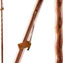 Brazos Handcrafted Wood Walking Stick, Twisted Oak, Backpacker Style Handle, for Men & Women, Made in The USA, 58 Inch