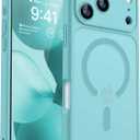 CANSHN Magnetic Compatible with iPhone 17 Pro Case, Upgraded [Full Camera Protection] [Compatible with Magsafe] [Translucent Matte] Shockproof Protective Phone Cover 6.3 Inch - Teal