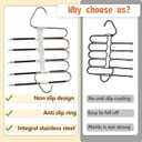 2 x Pants Hangers Space Saving 5 Tier - 2 Pack Closet Organizers and Storage Closet Organizer,Anti-Slip Design,Closet Organizers and Storage for Pants Jeans Skirts Scarf Legging