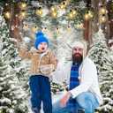 Winter Forest Scene Backdrop 7x5FT Christmas Tree Snowy Snowflake Wonderland Scene Photography Background Winter Holiday Party Decorations Supplies Photo Props