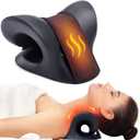 Cozyhealth Neck Stretcher for Neck Pain Relief, Heated Cervical Traction Device Pillow with Graphene Heating Pad, Neck and Shoulder Relaxer for TMJ Pain Relief and Cervical Spine Alignment (Black)