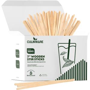 Birch Wood Coffee/Beverage Stirrers 7" (1000 pack) Eco-Friendly Great For Your Coffee Nook.
