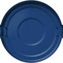 SPARTA Bronco Waste Container Trash Can Lid, Round Trash Bin for Disposal, 32 Gallons, Blue, (Pack of 4)