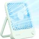 JISULIFE Desk Fan Battery Rechargeable, 4500mAh 180Foldable Portable Personal Fan, 4 Speeds Adjustable Long Battery-life for Home Office Travel Outdoor Gifts for Women Men-Green