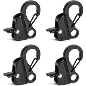 Black Stainless Steel Adjustable Line Length Sliding Rope Hook Boat Yacht Quick Release Clip Boat Bumper for Boat Docking