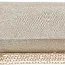Outrip Women's Evening Bag Clutch Purse Glitter Party Wedding Handbag with Chain (Apricot)