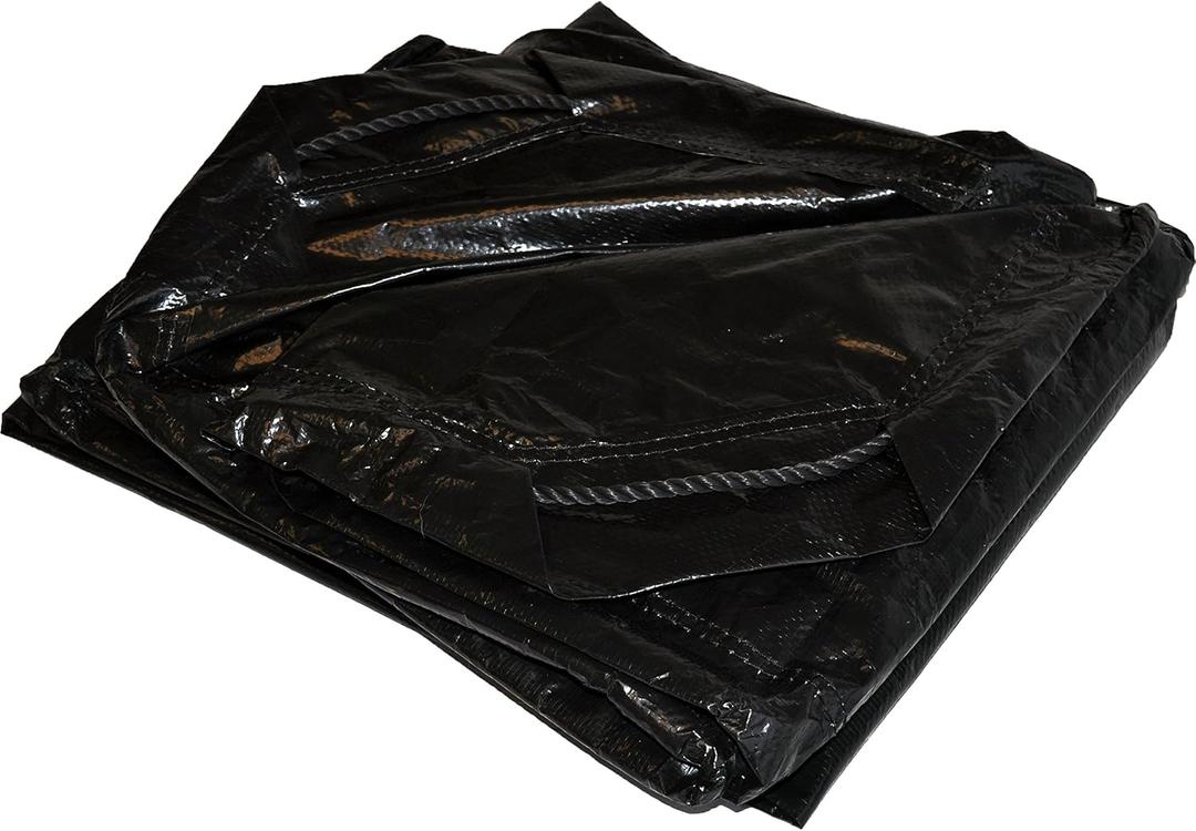 9' x 9' Dry Top Black Drawstring 8-mil Poly Tarp Item #500998