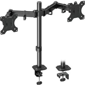 MOUNTUP Dual Monitor Desk Mount, Max 32 Inch up to 17.6lbs, Fully Adjustable Dual Monitor Arm for 2 LCD Screens, Double Monitor Stand with C-Clamp and Grommet Base