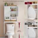 VASAGLE Over the Toilet Storage Cabinet, Bathroom Storage Cabinet with Doors, Adjustable Shelves, Space-Saving, Modern, 7.9 x 24.6 x 70 Inches, Cloud White UBTS008WH01S