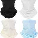 YRANXQUN Ski Mask for Men Women, Balaclava Full Face Head Neck Gaiter Cover, Summer UV Protection Cooling Outdoor (Black Dark Gray, One size) 4 PCS, Color May Vary