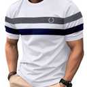 RoseSeek Men's Color Block Short Sleeve Tee Shirts Casual Crewneck T Shirt Trendy Summer Tops XL