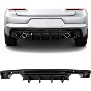 Rear Bumper Diffuser Compatible with 2016-2024 Chevrolet Camaro Coupe and Convertible, Except ZL1 Model, Gloss Black,Rear Lower Bumper Lip Splitter Valance Bumper Spoiler Painted